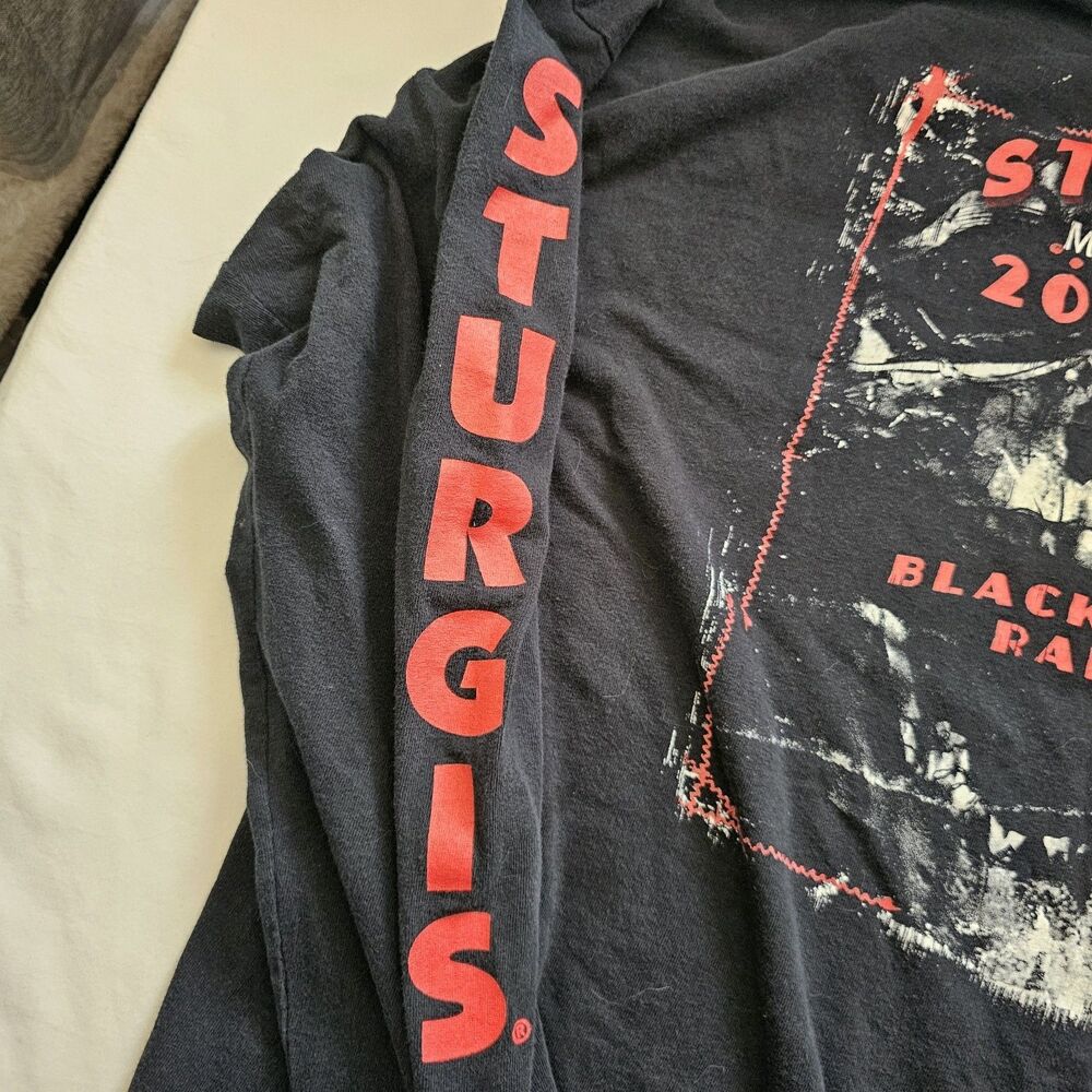 Sturgis 2012 Black Hills Rally Long Sleeve XL Motorcycle Shirt Black - Picture 5 of 8